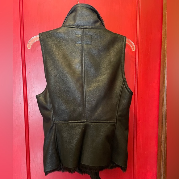 Banana Republic faux suede/fur moto vest - Picture 2 of 6